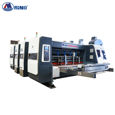 Corrugated Board Paper 3 Color Flexo Printing Machine With Die Cutting Automatic