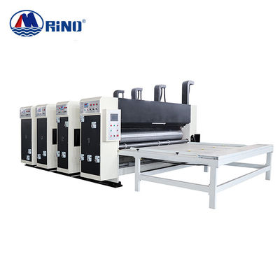 Carton Box Flexo Printing Machine Chain-Drive Feeding Four Color With Die Cutter