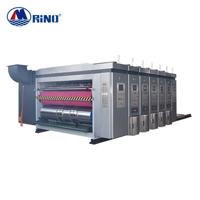 CE Carton Box Flexo Printing Machine , 4 Color Printer Slotter Machine 30KW