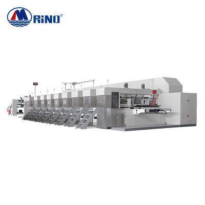 RINO Carton Box Flexo Printing Machine , 300pcs/Min Printing Carton Folder Gluer Machine