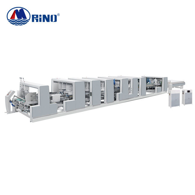 380V 50HZ Folding Carton Gluing Machine , 300m/Min Carton Folder Gluer