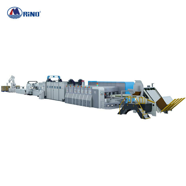 Glue Box Strapping Linkage Carton Box Flexo Printing Machine 230pcs/Min